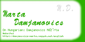 marta damjanovics business card